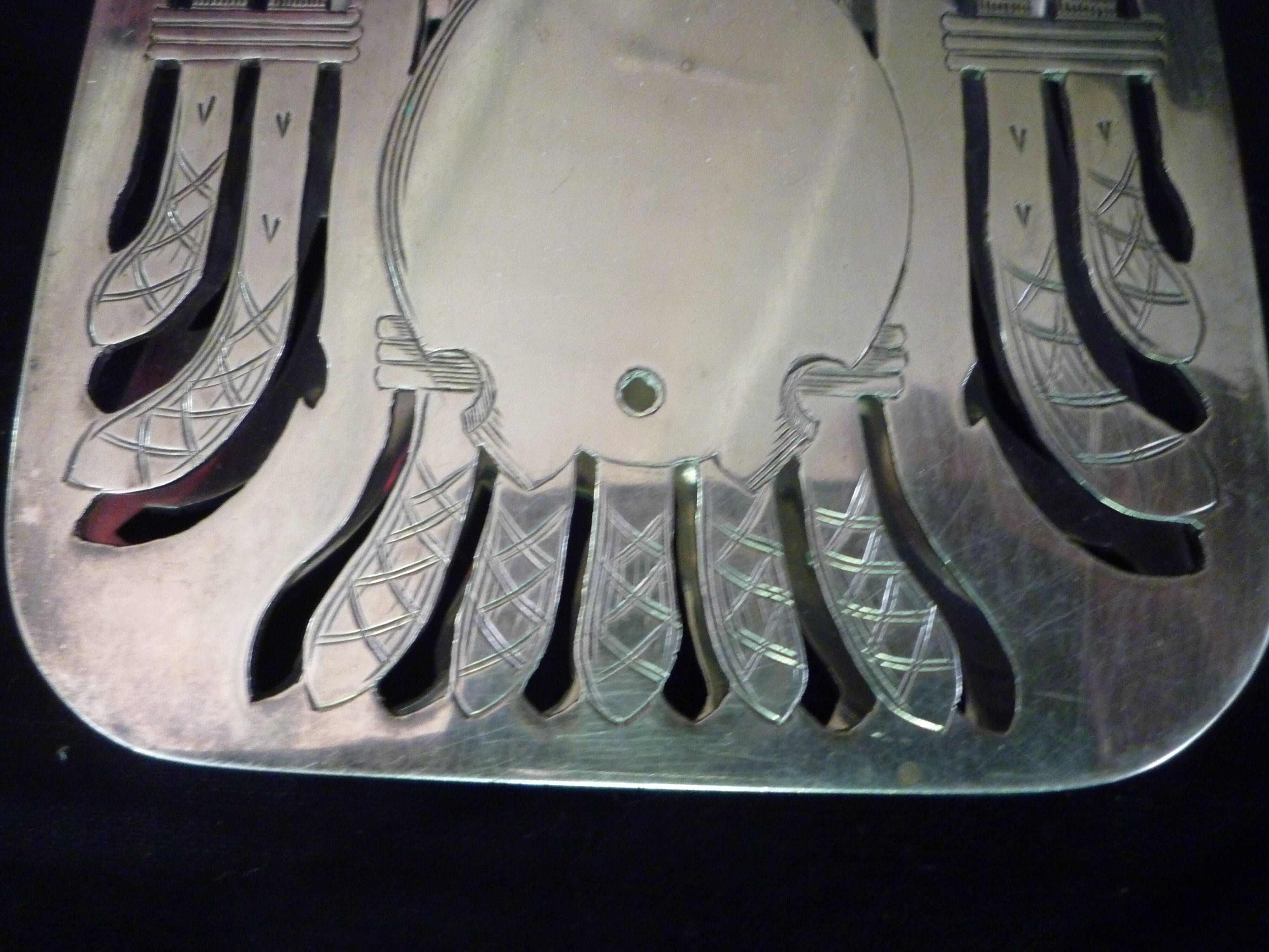Maison Christofle White Metal Asparagus Dish and Tongs