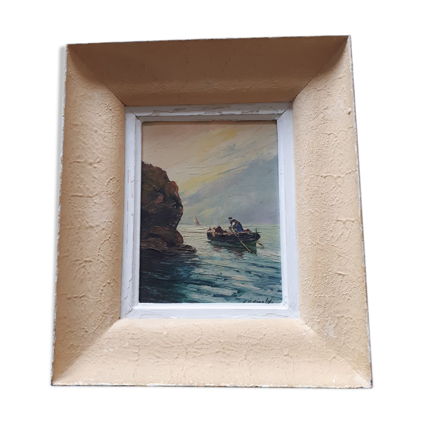 Oil on panel "fishers"