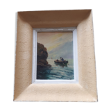 Oil on panel "fishers"