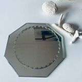 Antique beveled octagonal mirror