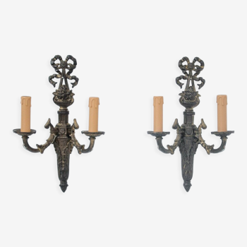 Pair of wall lamps, France, around 1890.