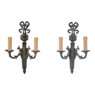 Pair of wall lamps, France, around 1890.