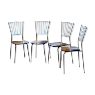 4 formica and chrome chairs  70