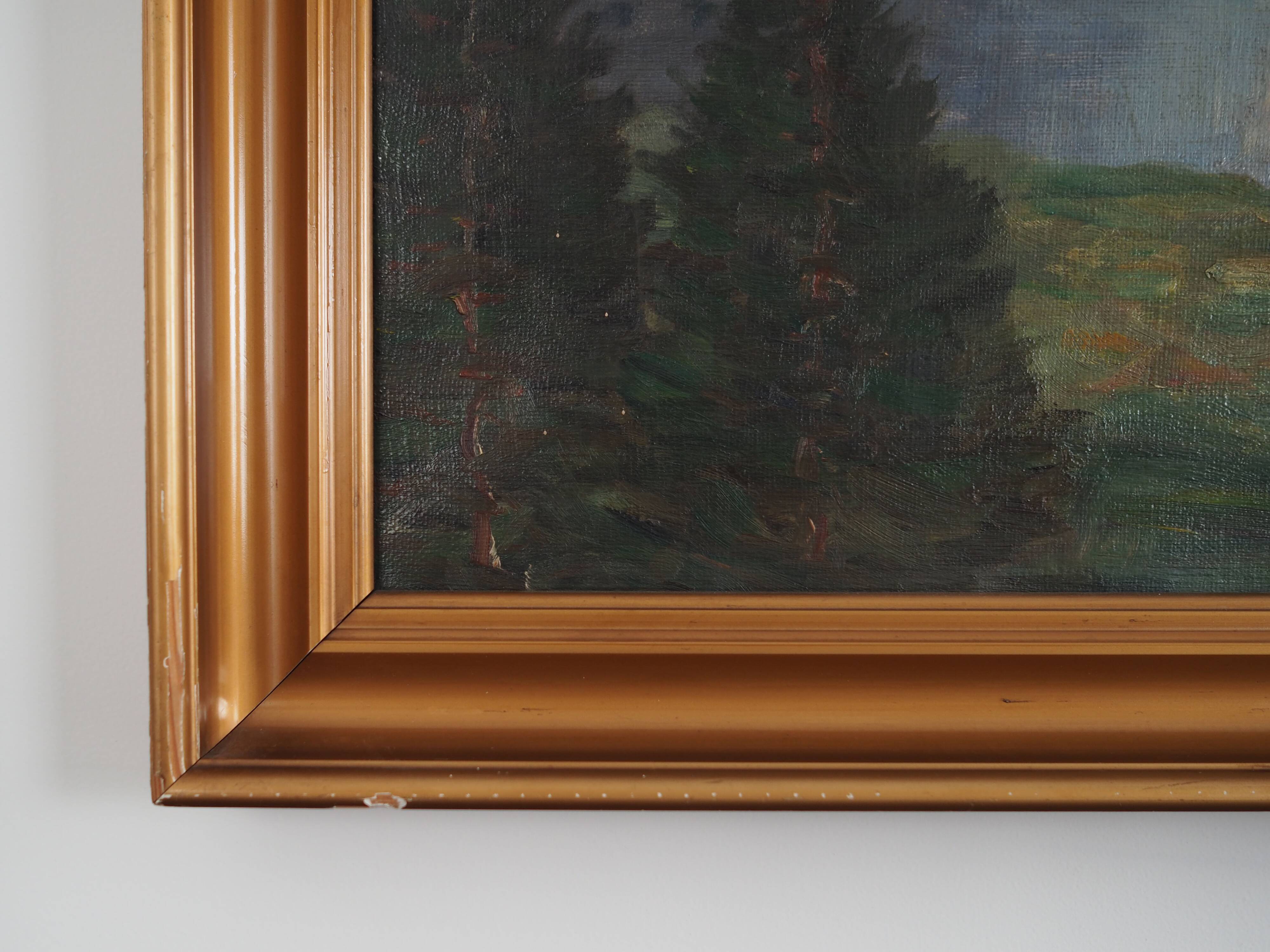 Painting "The River in the Mountains”, Scandinavian design, 1970s