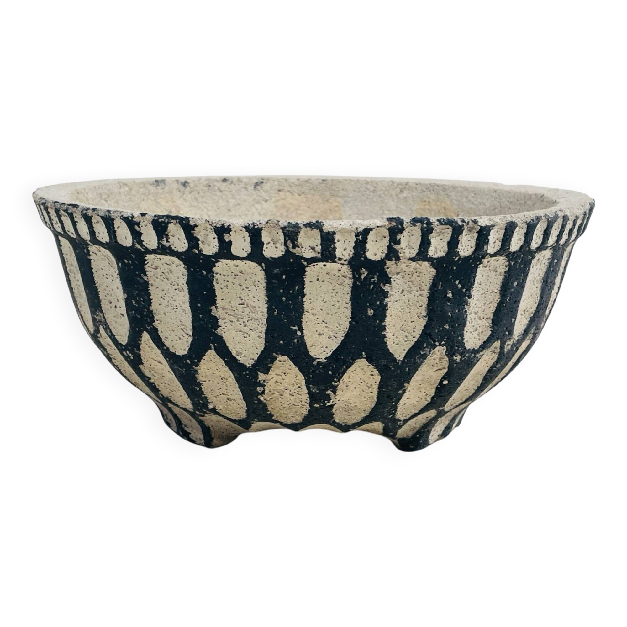 Cache-pot or planter in cement - tripod, brutalist - 1950