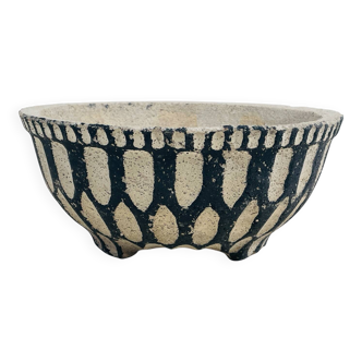 Cache-pot or planter in cement - tripod, brutalist - 1950