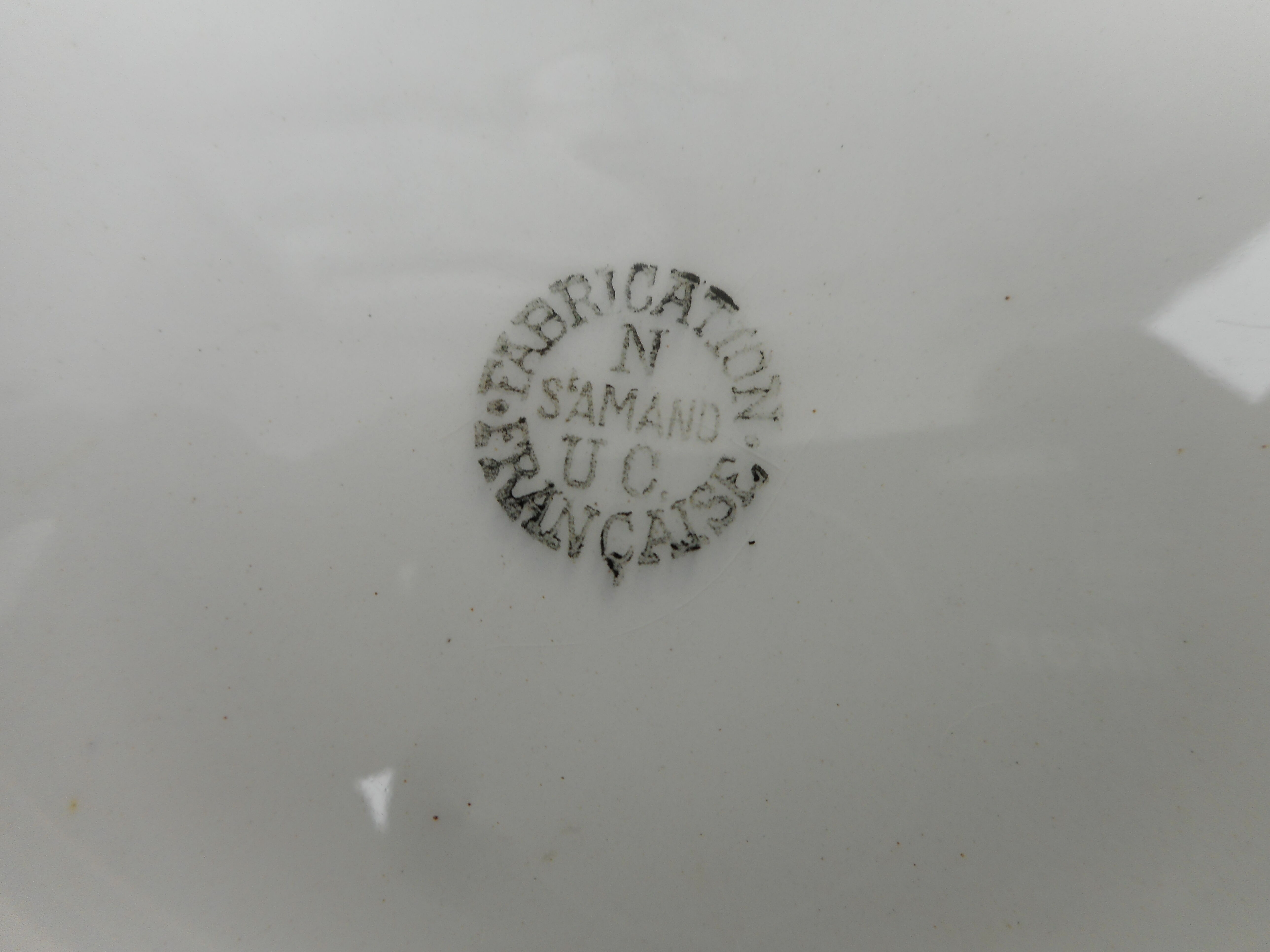 Six flat plates made of earthenware