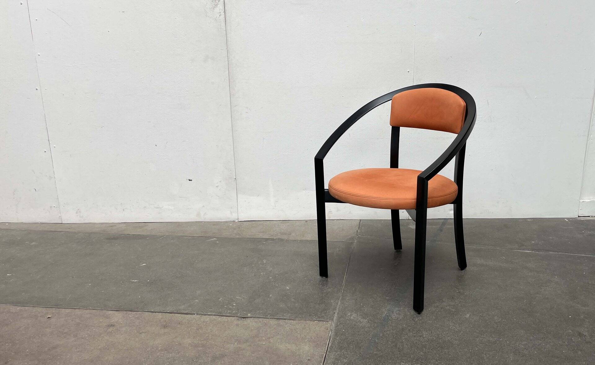 Postmodern German Chair Model Nostro in Leather by Andreas Weber for Rosenthal Einrichtung, 1980s