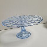 Blue glass cake pie dish