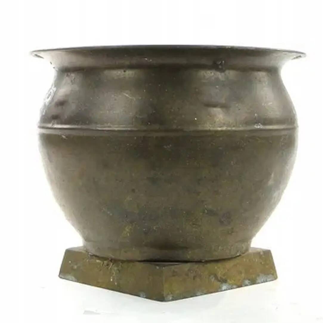Cache-pot Art Déco, étain, Pologne, années 1970