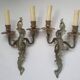 Pair of large antique candlestick wall sconces