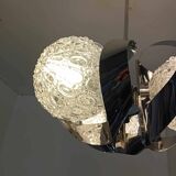 3 ball chandelier with stainless steel frame from the 70s Space Age