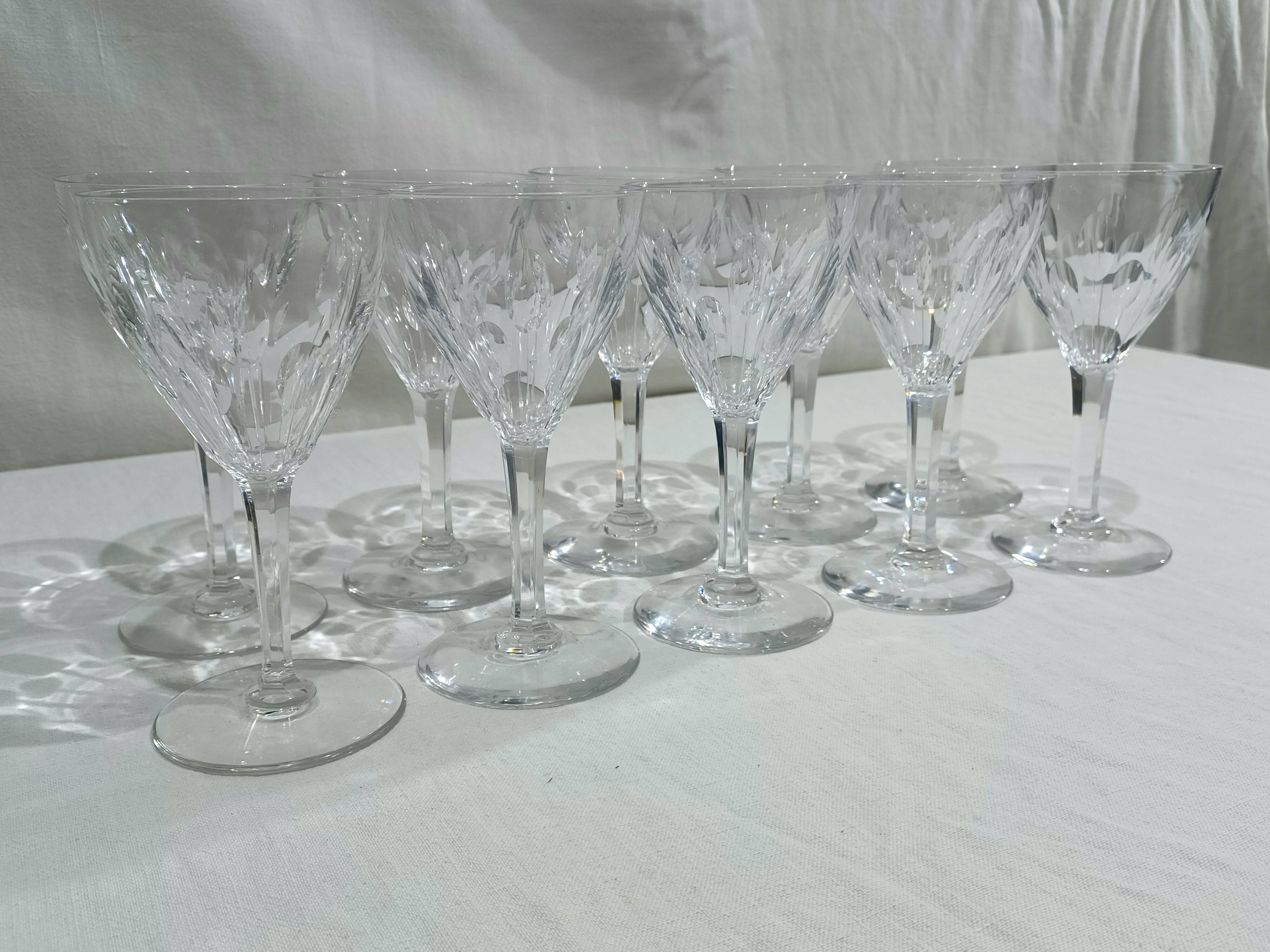 Val Saint Lambert - 10 Verres à Vin Blanc Nestor Hamlet