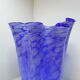 Large blue handkerchief vase Murano Venini glass 1960