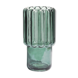 Vase en verre à larges striures vert 27cm