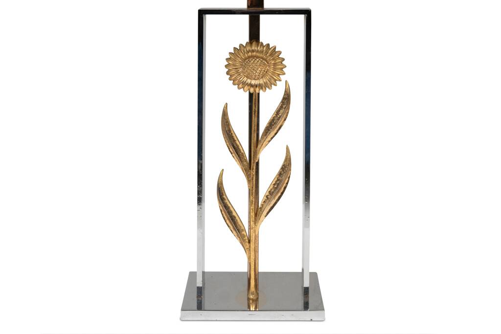 Maison Charles, attributed to. Pair of sunflower lamps. 1970s.