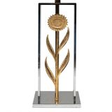 Maison Charles, attributed to. Pair of sunflower lamps. 1970s.