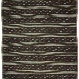 Tapis Kilim Turc Vintage Rayé 190x263 cm Laine Fait Main