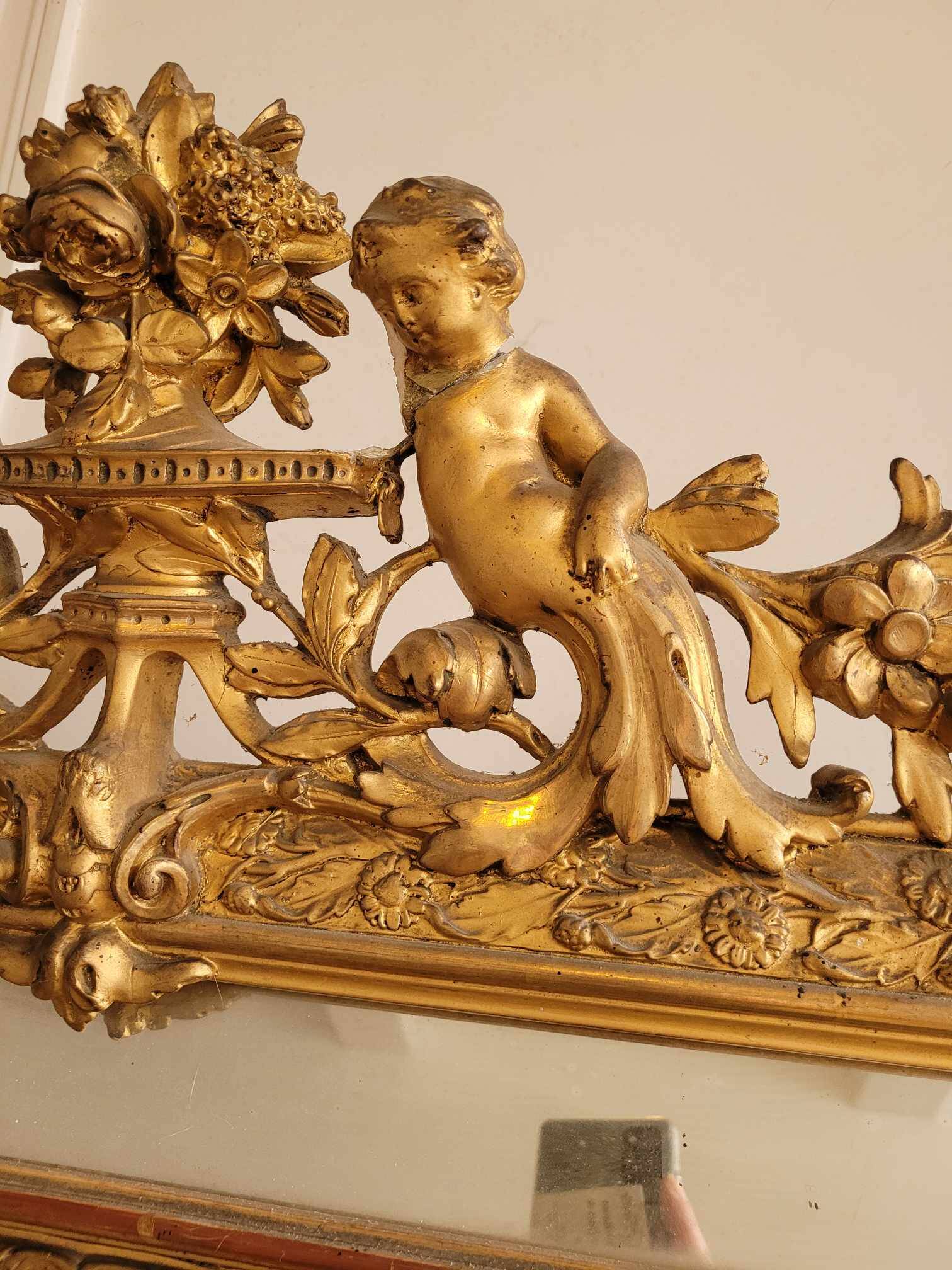 Antique mirror with glazing beads 165m/90cm