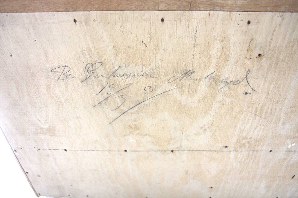 Scandinavian mahogany secretary desk, Bröderna Gustafssons, Sweden, 1950