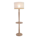 Light wood floor lamp with Art Deco wooden shelf