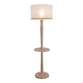 Lampadaire bois clair avec tablette bois Art Déco