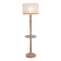 Light wood floor lamp with Art Deco wooden shelf