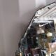 art deco chiseled mirror frames golden wood patinated mercury ice Old vintage 83x118cm