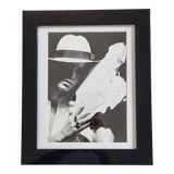 Framed black and white press photograph after Karl Lagerfeld, 30 x 26 cm
