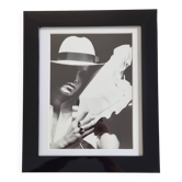 Framed black and white press photograph after Karl Lagerfeld, 30 x 26 cm