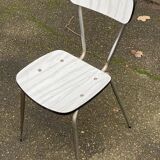 Beige formica and steel workshop chair