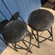 Black leather stools