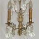 Grande paire d'appliques murales françaises vintage en bronze avec cristaux assortis 5514