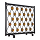 Wrought Iron Fire Screen with Orange Acrylic, Mid-Century, 1960s