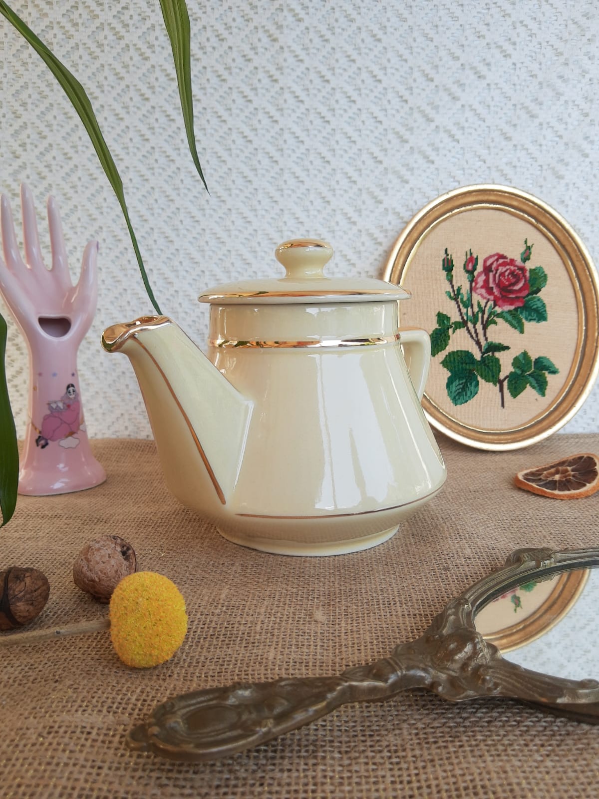 Old vintage ceramic tea and coffee maker