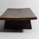 Rustic wabi sabi brutalist coffee table from solid wood, 1900s France