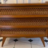 Vintage chest of drawers with compass feet
