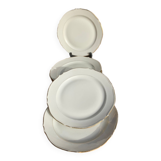 Set de 6 assiettes en porcelaine de limoge.