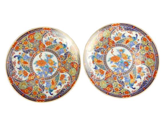 Pair of vintage Taous porcelain dessert plates, Morocco