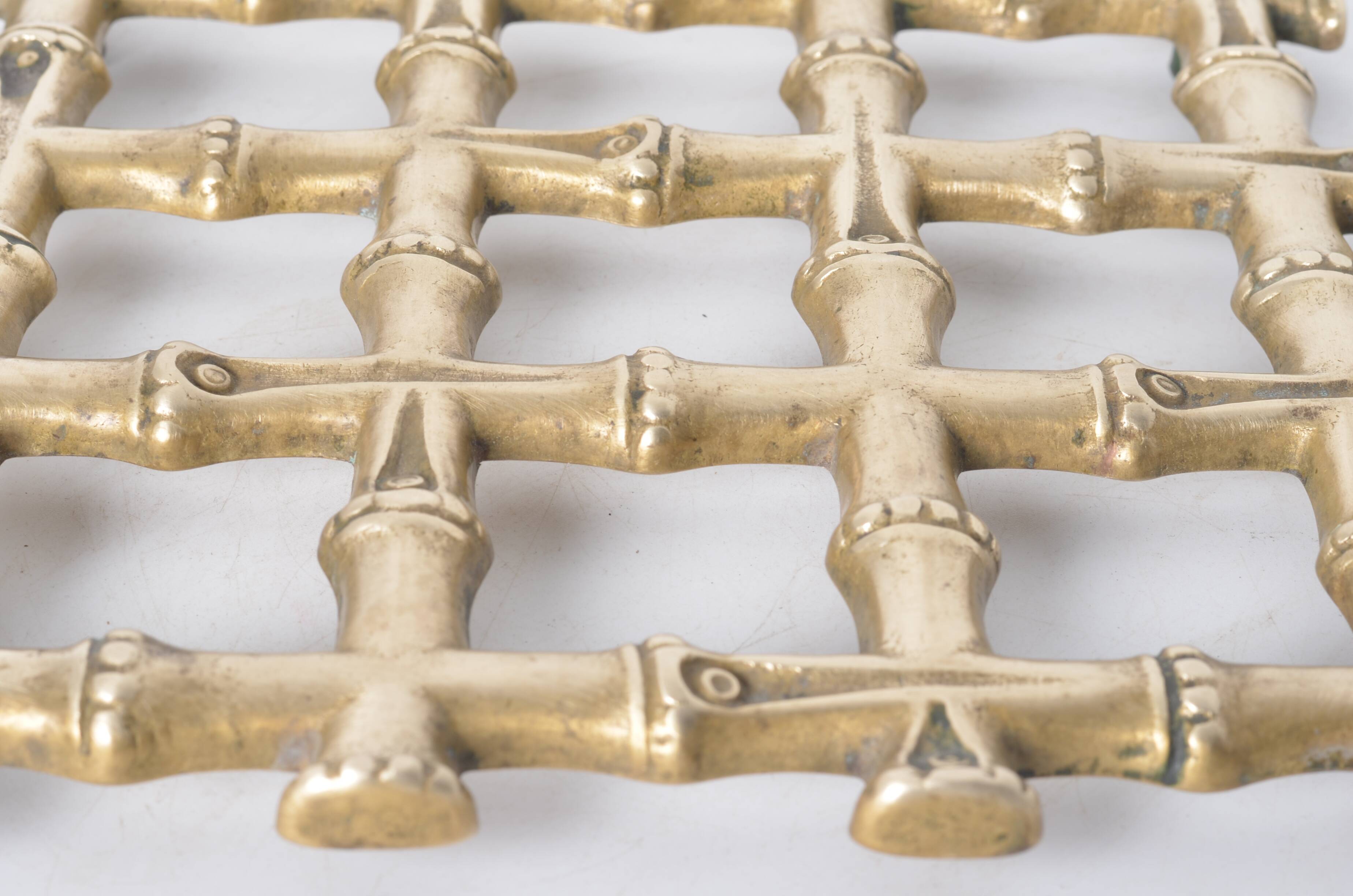 Brass imitation bamboo trivet