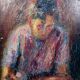 Oil on canvas – Expressionist portrait of a young woman – 20th century
