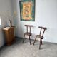 Pair of Savoyard tripod chairs, folk art, oak.