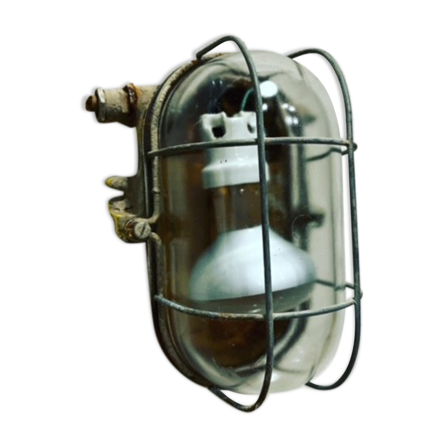 Cast iron industrial wall lamp 1940-1950