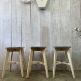 Series of 3 workshop stools