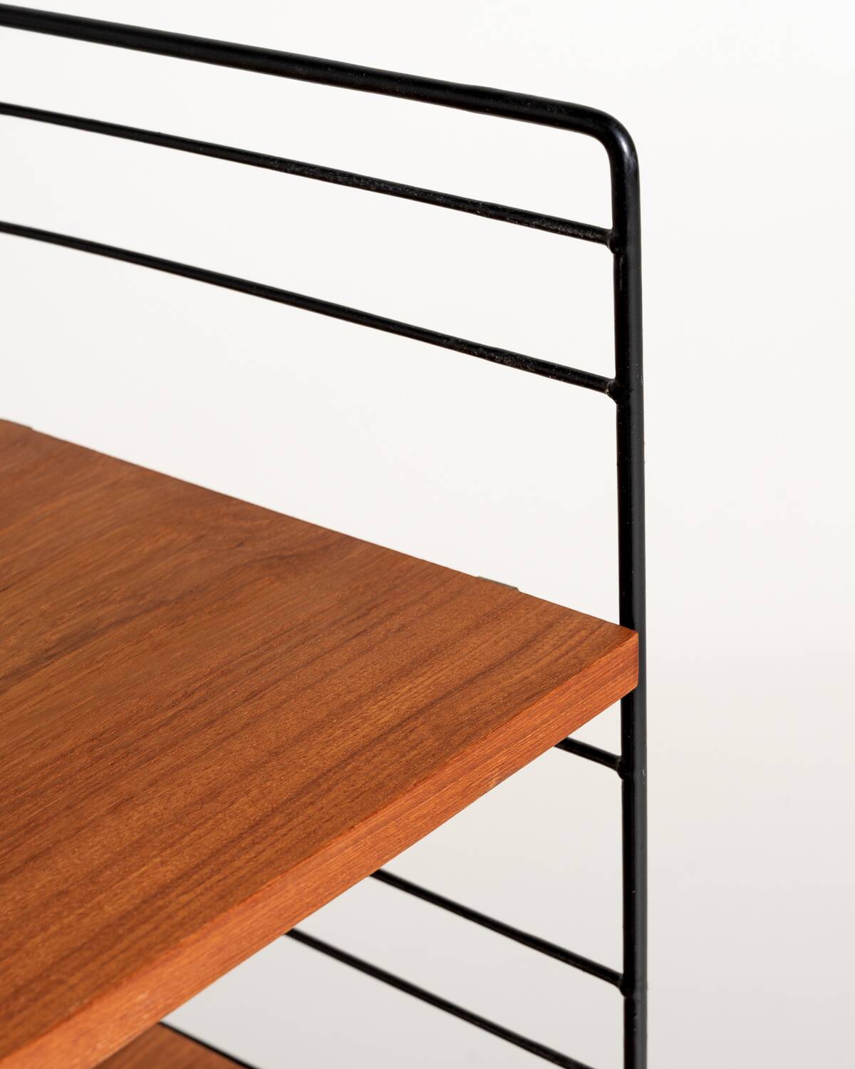 Scandinavian Freestanding Teak and Metal Bookcase, 1960s