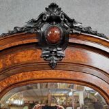 Parisian mirrored armoire in Louis XVI style in rosewood and elm burl