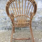 2 armchairs in old rattan