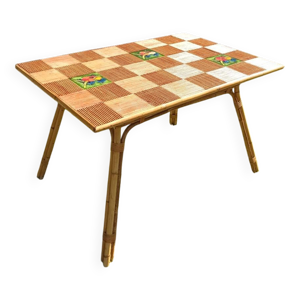 Table rotin vintage