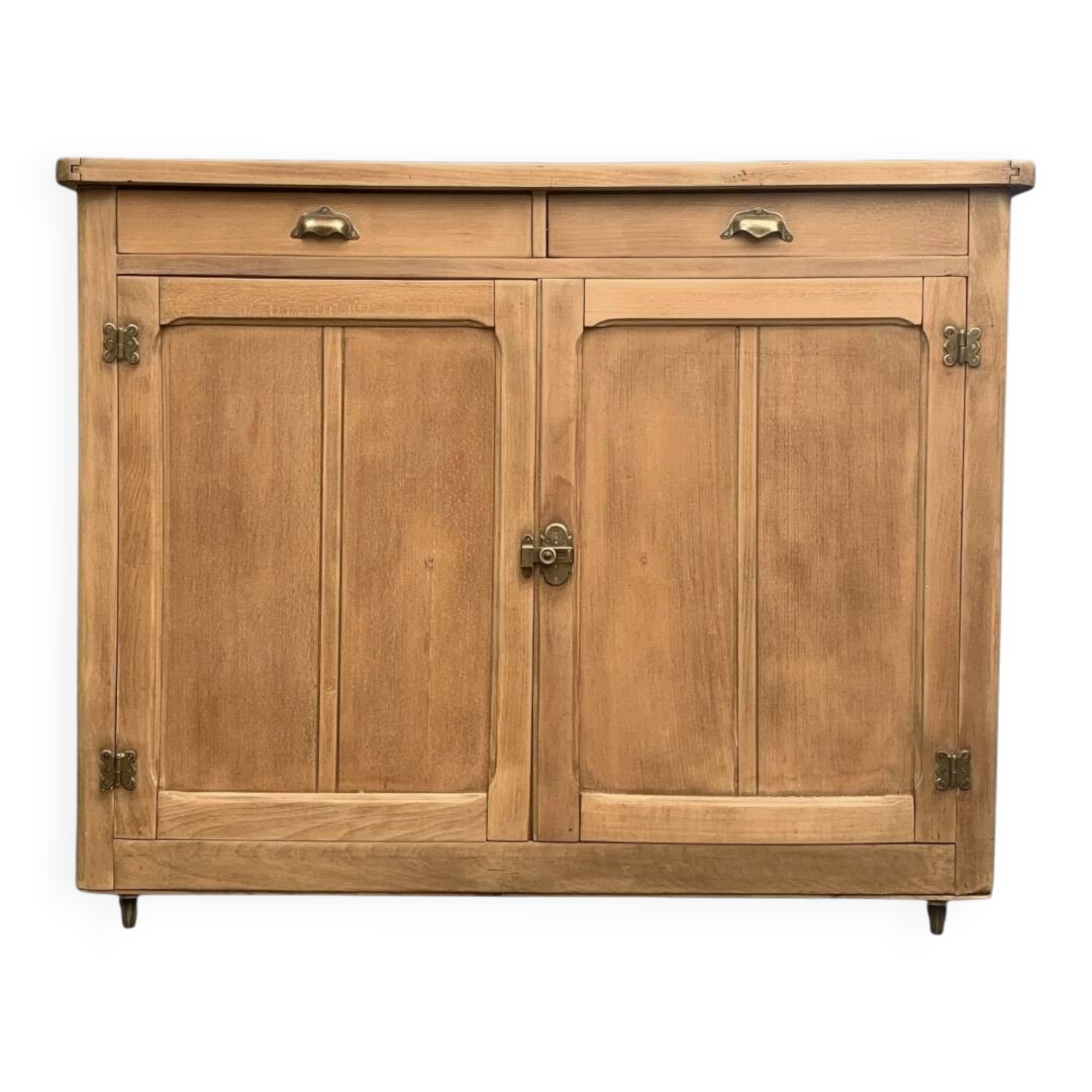 Grand Parisian buffet with billot and butterfly hinges, raw wood, 1930.