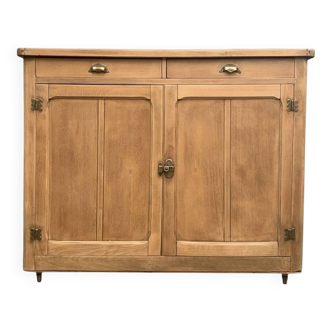 Grand Parisian buffet with billot and butterfly hinges, raw wood, 1930.